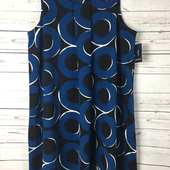 Alfani Plus Size Teal Pleated A-Line Dress - Picture 2 of 5